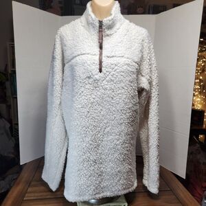 American Outdoor True Grit Sherpa Pullover Quarter Zip White Sm